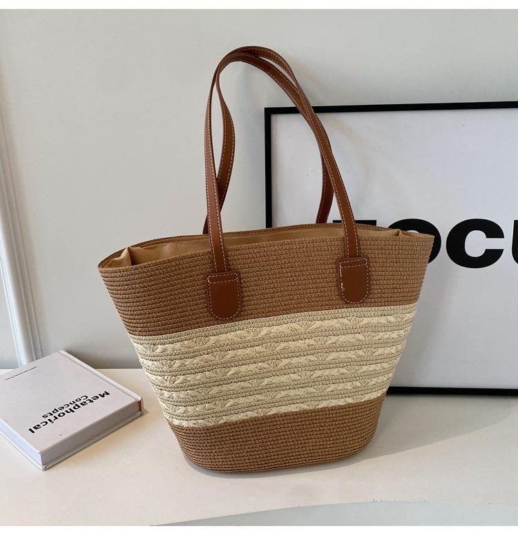 Product Introduction of Beg Bahu Jerami Gred Tinggi, Beg Tenunan, Untuk Wanita, Ketibaan Baru 2024, Tote Kapasiti Besar, Popular untuk Ulang-alik, Beg Besar 29