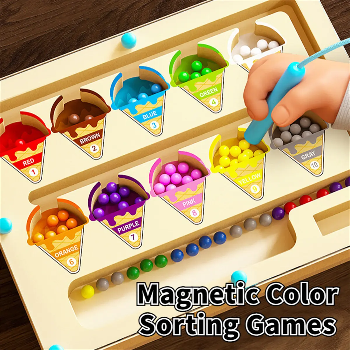 Educational Toys Magnetic Color Sorting Board Color and Number Maze Magnet Arithmetic KidsToyBirthday Gift