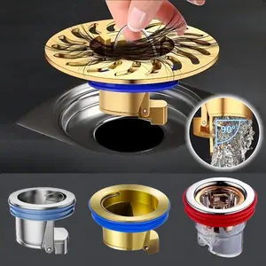 Floor Strainer Drain Brass / Katup Penutup Saluran Air Saringan Pembuangan / Dapur Penutup Lubang Saluran Air Kamar Mandi / Strainer Drainase Anti Bau Anti Serangga
