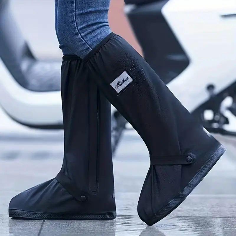 Product Introduction of 1 Pair Waterproof Rain Boot Cover with Reflective Stripe, Outdoor Reusable Waterproof Shoe Cover, Outdoor Supplies For Cycling Walking Hiking 0