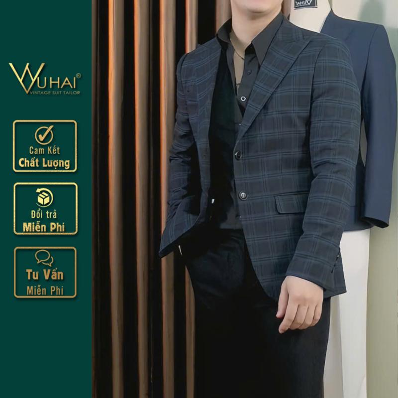 Áo Vest Nam cao kẻ karo cao cấp dáng 2 khuy-VuHai Menswear vestnam  2024