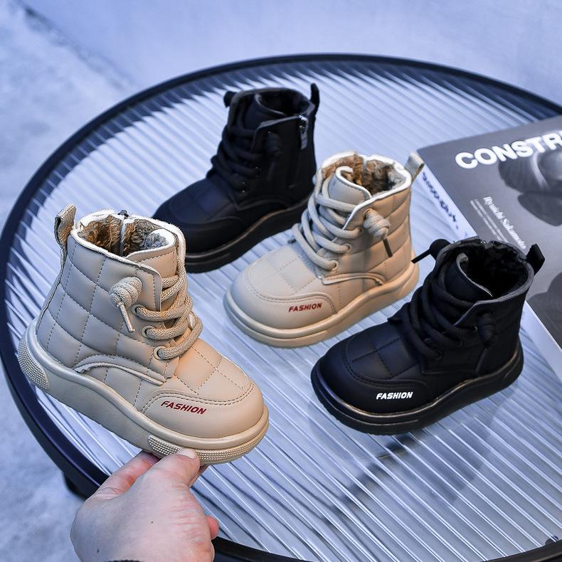 Product Introduction of Children's Korean version soft soled plush cotton short boots, new winter boys' warm bread boots, girls' high top boots 14