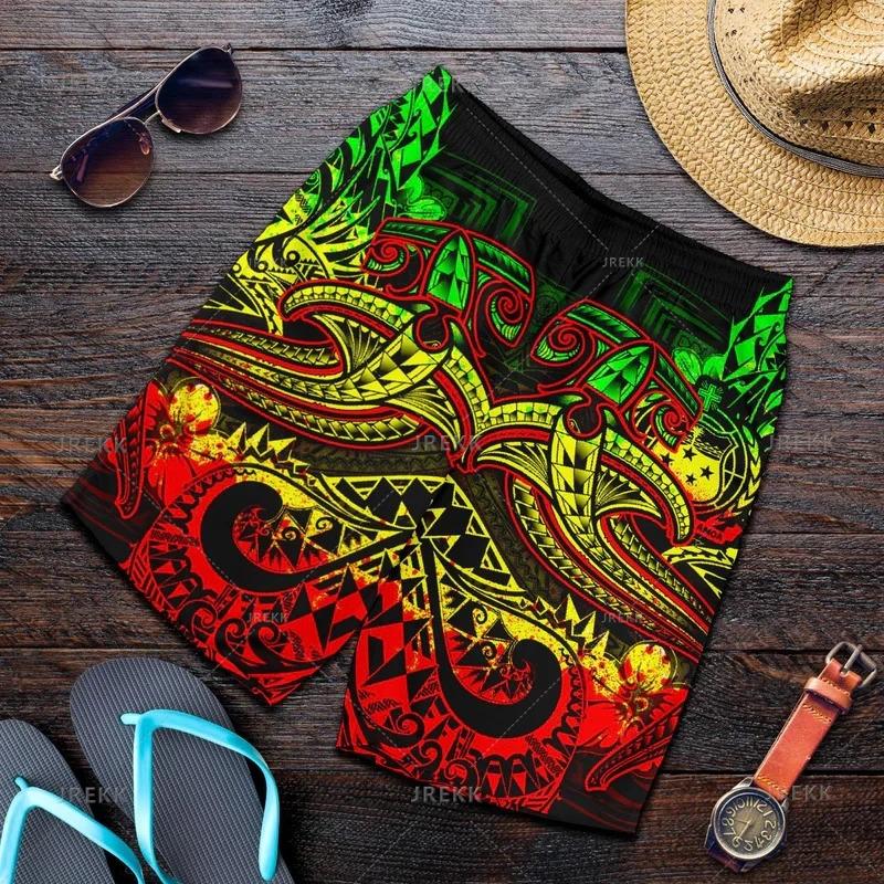 Vintage 3D Printed Samoa Emblem Beach Shorts Fashion Streetwear Board Shorts Unisex Cool Swimming Shorts Men Swimming Trunks 3