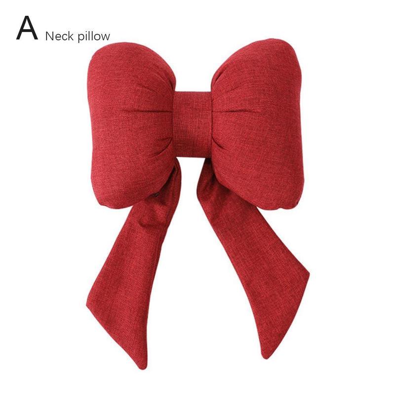 Product Introduction of Red Ribbon Bow Headrest Neck Pillow Seat Lumbar Support Pillows C1P1 27