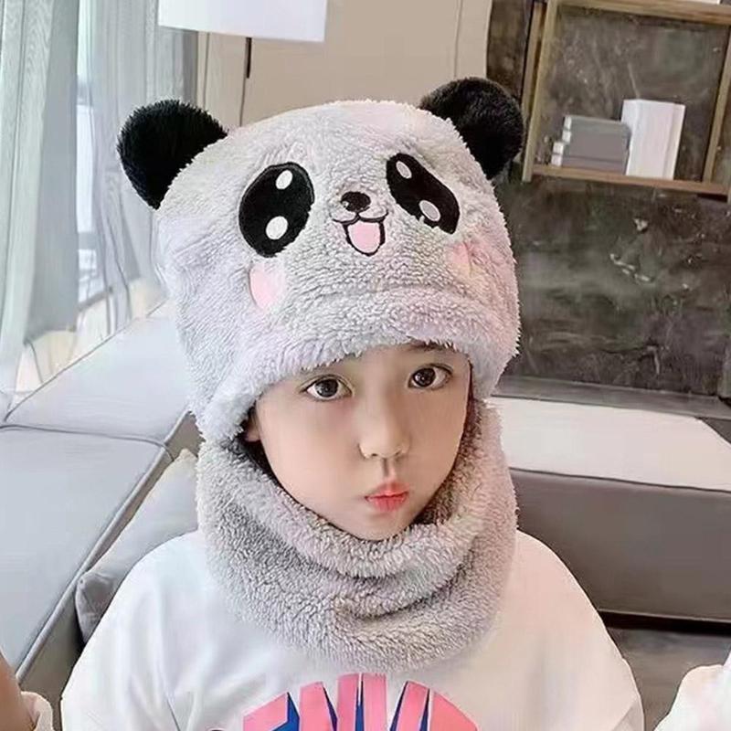 Product Introduction of Children's Winter Warm Hat Scarf Hat All-in-one Children's Warm Windproof Face Cover Ear Protection Plus Velvet Hat 22