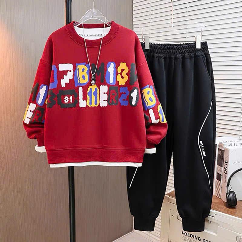 Bộ NỈ LÓT NHUNG chào năm mới 2025 dành cho bé trai 20-60kg ( size vừa và lớn dành cho bé ) phong cách sành điệu.