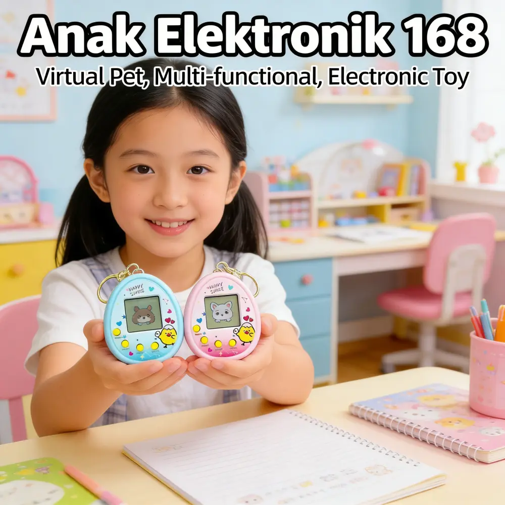 Mainan Tamagotchi Digital 168 in 1 - Hewan Peliharaan Elektronik Warna, Suara, Cahaya, Fitur Edukasi Anak, Ideal Ulang Tahun, Natal, & Anak, Model: [Model Name], Panjang: [Length] cm, Lebar: [Width] cm