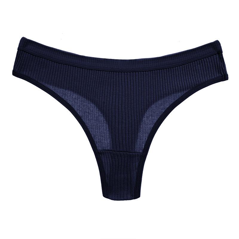 Women's 7 Pieces Solid Color Low Waist T-Back, Fitted Casual Brief Panties Suit, Women's Underwear, Women's  Underwear,, Cotton European and American Sexy Low Waist Women's  Breathable Underwear Simple Women's 7