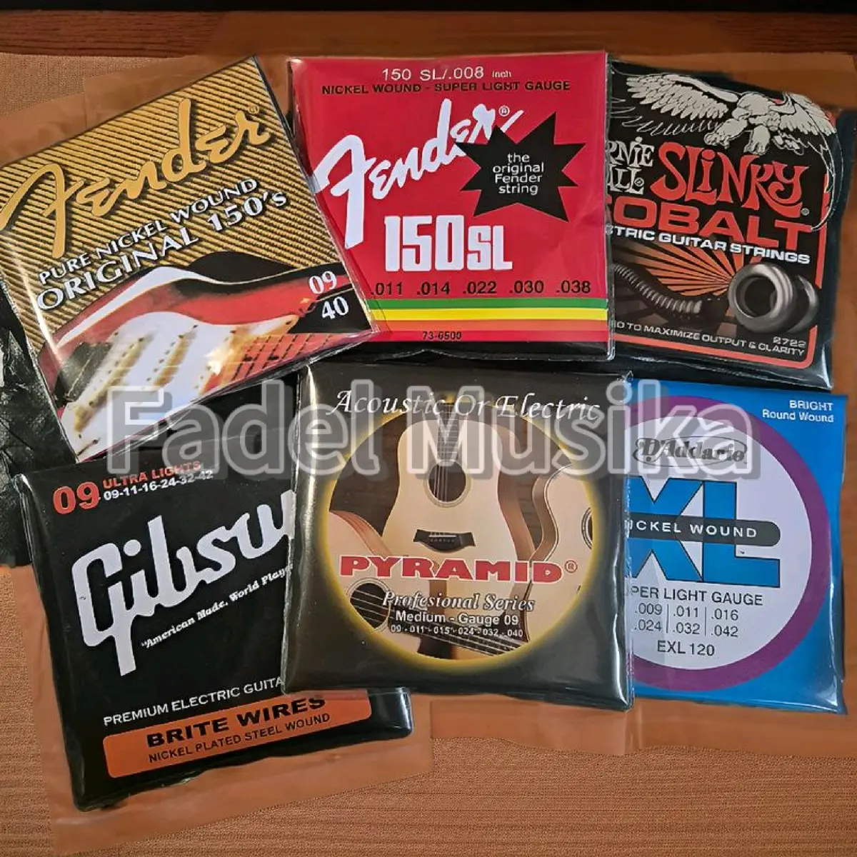Senar Gitar murah aneka merek  1 set, 6 senar