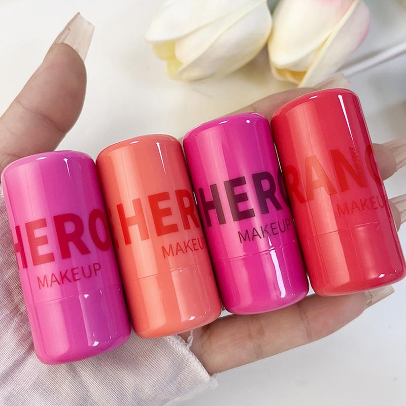 Product Introduction of 4 Colors Jelly Blush Stick Long Lasting Multi-use Cheek Lip Moisturizing Blusher Brightening Skin Makeup Cosmetics 34