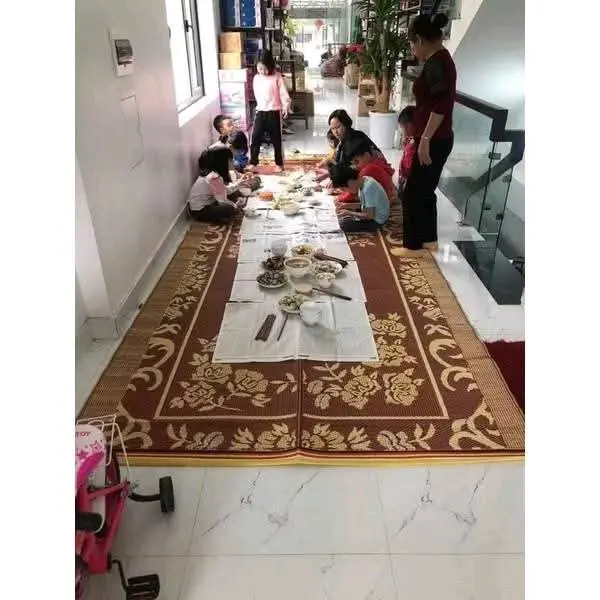 Chiếu nhựa gấp gọn hàng loại dày đẹp ạ. 4mx2m. Được 2 mầm cơm ạ.