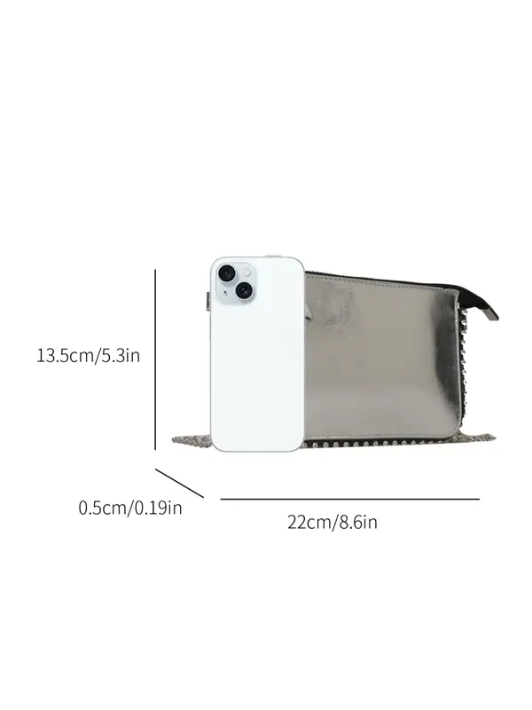 Women's Studded Decorated Crossbody Bag, Fashionable Solid Color Shoulder Bag for Daily Used, Casual Trendy Versatile High-quality Daily Commuting Bag, Ladies Purse 6