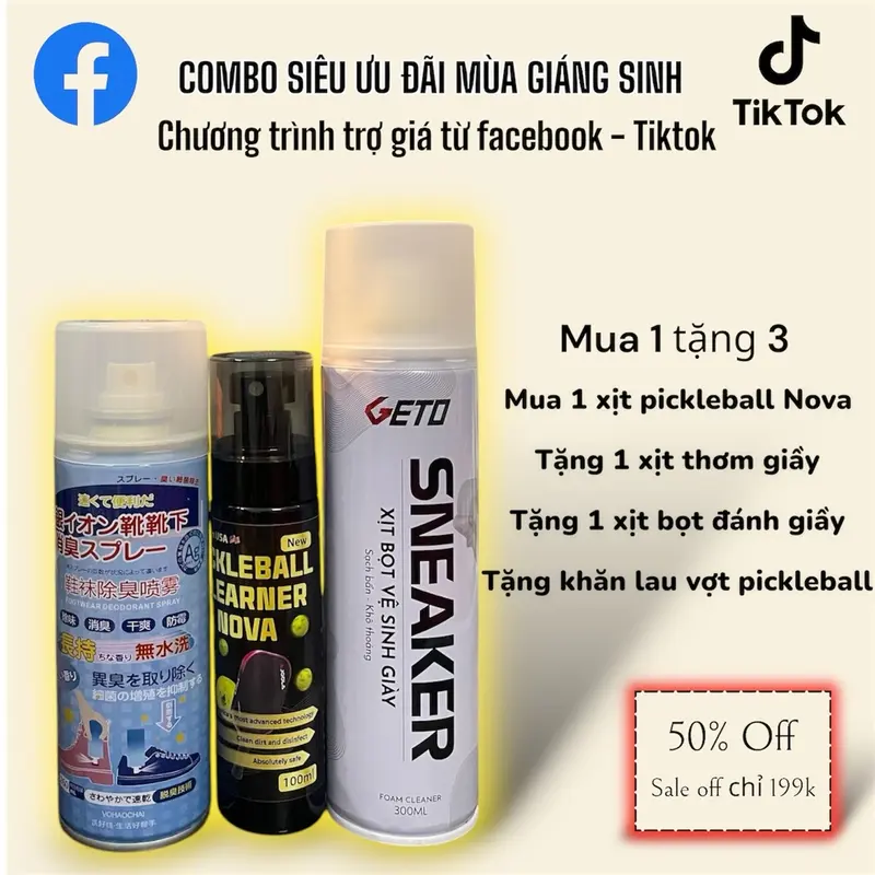 Combo 3in1 Mua 1 tặng 3 xịt vợt pickleball 1