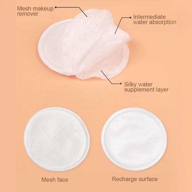 Product Introduction of Shining Tree2 200/500Pcs Gentle Round Makeup Remover Pads Soft Disposable Cotton Pads Washable 3-Layer Nail Polish Remover Pads for Deep Cleansing 20