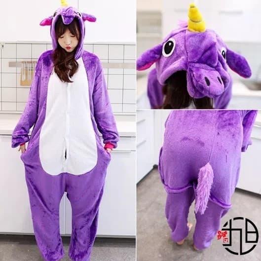 Kostum Baju Tidur Wanita Lengan Tangan Panjang Onesie Kigurumi Piyama Dewasa  Motif Hewan 7