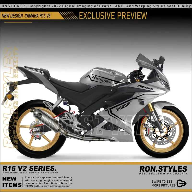 V2 CUTTING STICKER STRIPING VARIASI R15 V3 STRIPING R 15 2017 SAMPAI 2021 STIKER R 15R1M LIS BODY R15 STRIPING YAMAHA R15 STRIPING VARIASI R15 TRANSPARAN SIMPLE STYLE 1