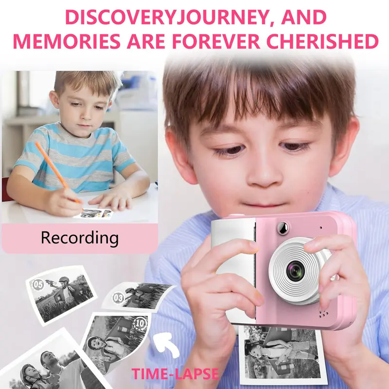Instant Print Camera, 1 Count 1080P HD Instant Print Camera for Kids, Digital Camera for Kids, Ideal Gifts for Boys & Girls 4
