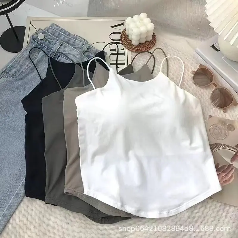 Trendy Hot-Selling Backless Camisole Long Vest Bra for Women Students Slim Fit Flattering Girl Backless Bra