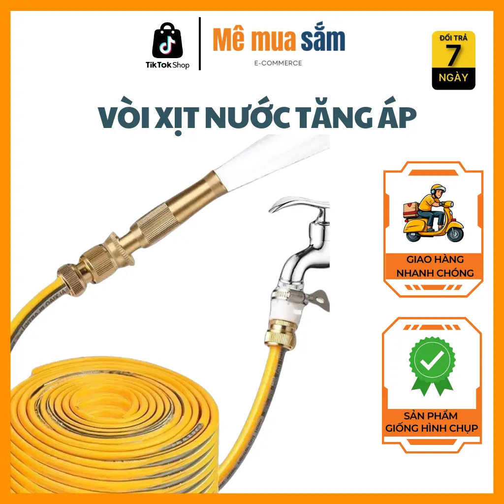Bộ Vòi Xịt Nước Tăng Áp, Vòi Xịt Tăng Áp Rửa Xe, Vòi Nước Rửa Xe, Vòi Tưới Cây Áp Suất Cao