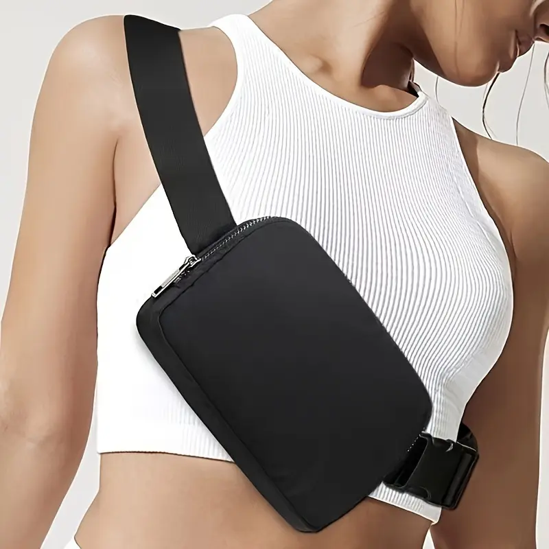 Women's Chest Bag Multi-Zip Pocket Single Shoulder Crossbody Small Bag Waist Bag