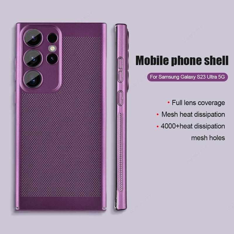 Vỏ tản nhiệt cho Samsung Galaxy , vỏ lưới mỏng cho S23 Ultra, S22 Plus, S21, S20FE, A52, Note 20, Ultra, A32, A13, A33, A53, A73 6