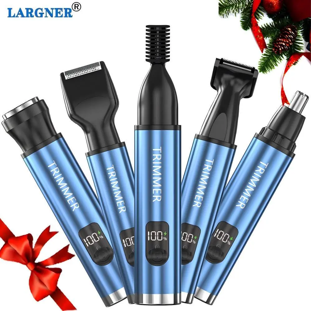 5 in 1 USB Charging Grooming Kit, 1 Box Electric Trimmer & Accessories for Nose, Ear, Beard, Eyebrows, USB Charging Hair Removal Clipper Set for Christmas Gift, Christmas