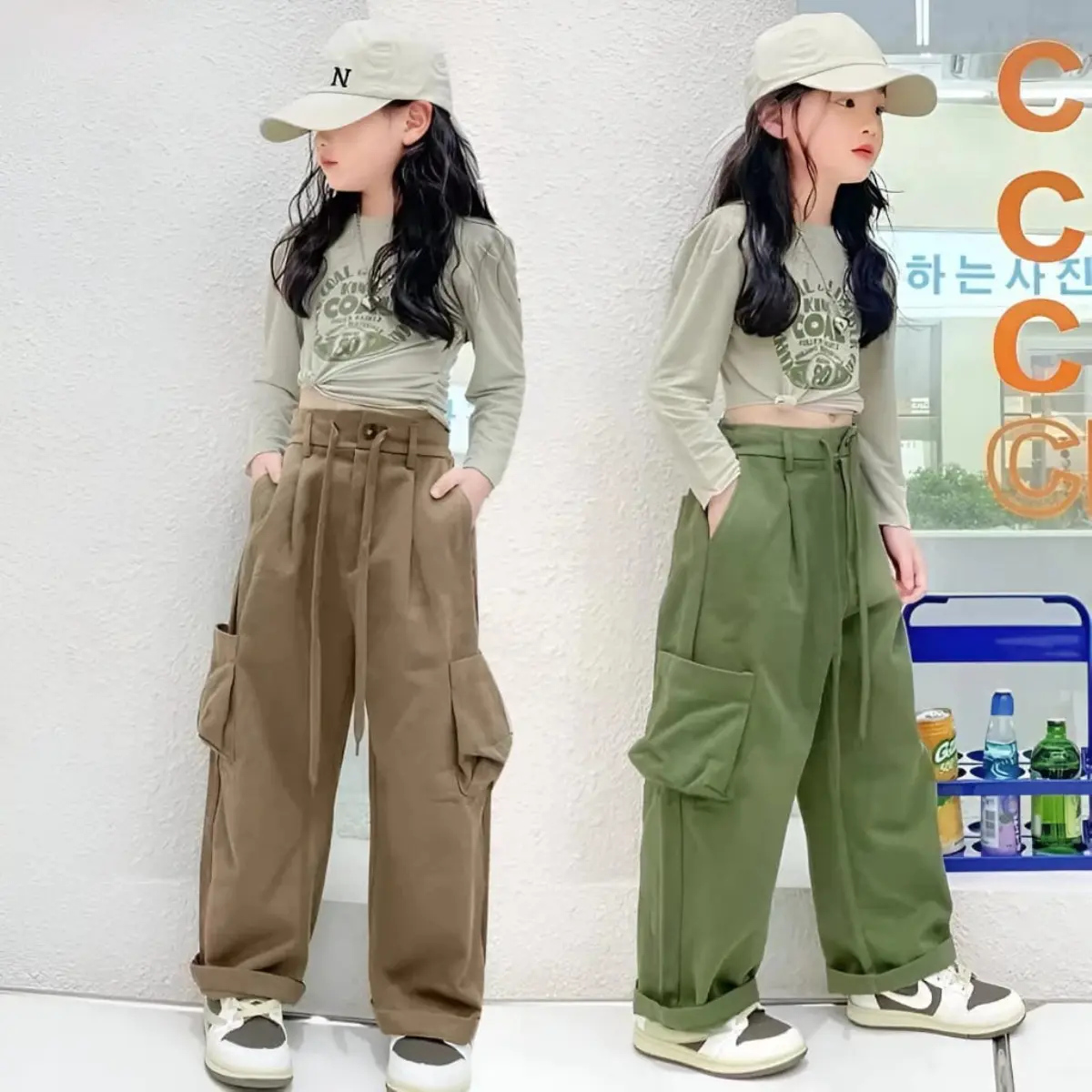 LOSEPANT CARGO CELANA ANAK PEREMPUAN UMUR 7-12 TAHUN BAHAN TWILL COMBED Polos Santai Fashion Jeans cargo