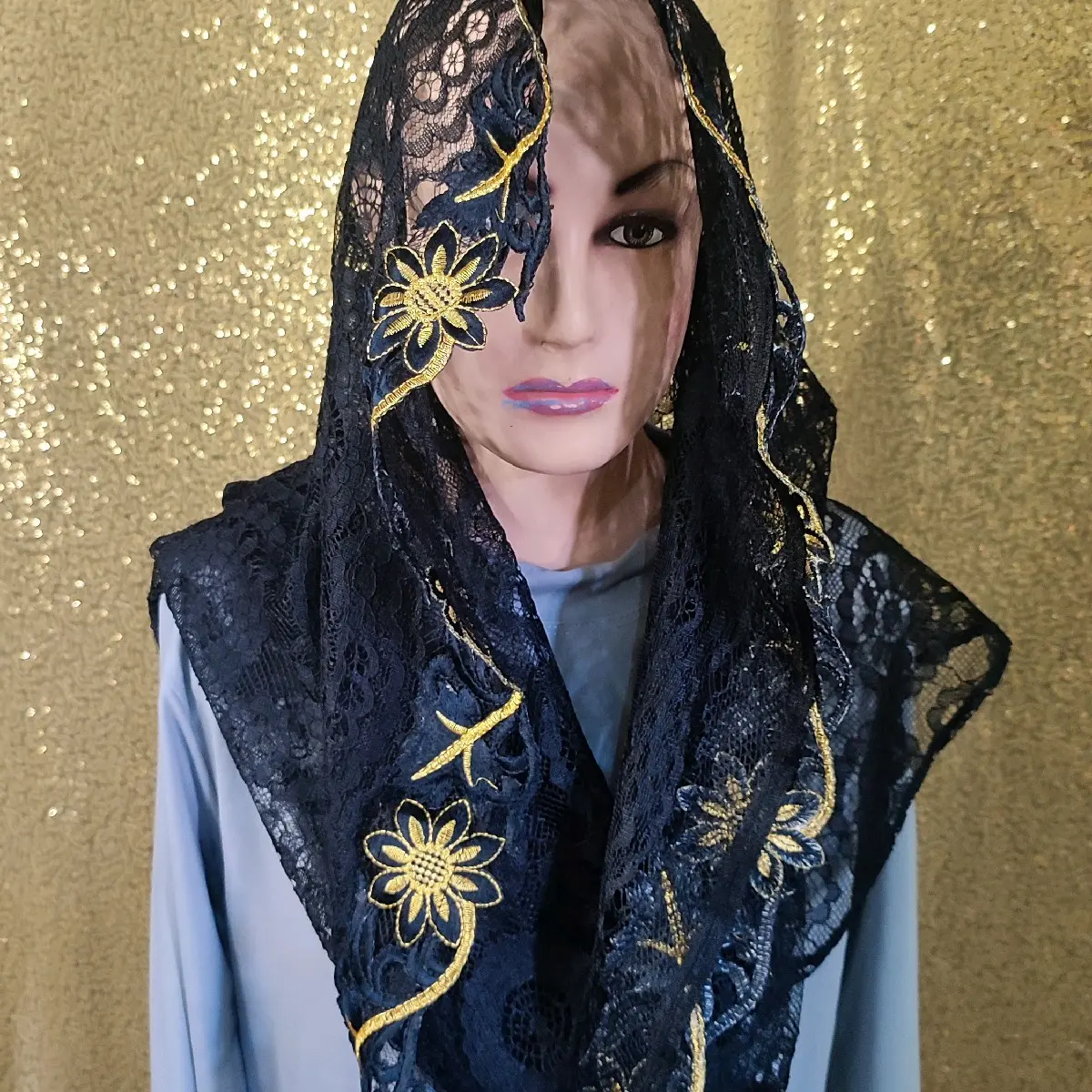 Hijab Instant Brokat Hitam