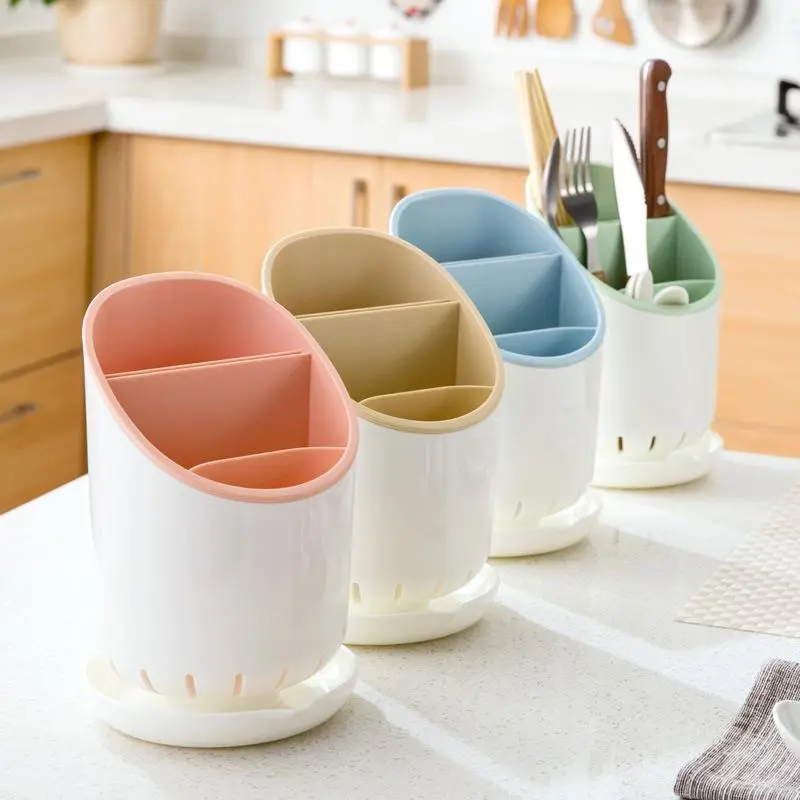 Multifunctional Cutlery Drain Rack Spoon Fork Chopstick Double Layer Cutlery Holder Tableware Rests Drainboard Organizer