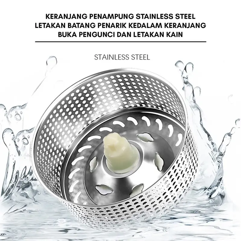 Hoptech - Set Alat Pel Lantai Stainless 360 | Ember Spin 2in1 dengan Hand Pressure & Pembuang Air 1