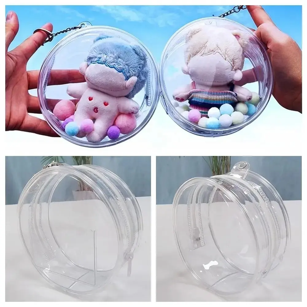 Stylish 10cm Doll Clear Outdoor Doll Bag Multicolor Clear Bags Doll Thicken Storage Pouch roundness Thicken Outdoor Doll Display Bag Bag Pendant