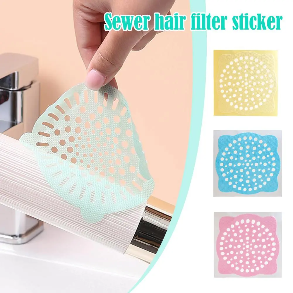 Disposable Hair Filter Stickers Kitchen Bathroom Floor Bathroom Drain Debris Non-woven Stickers X0A4