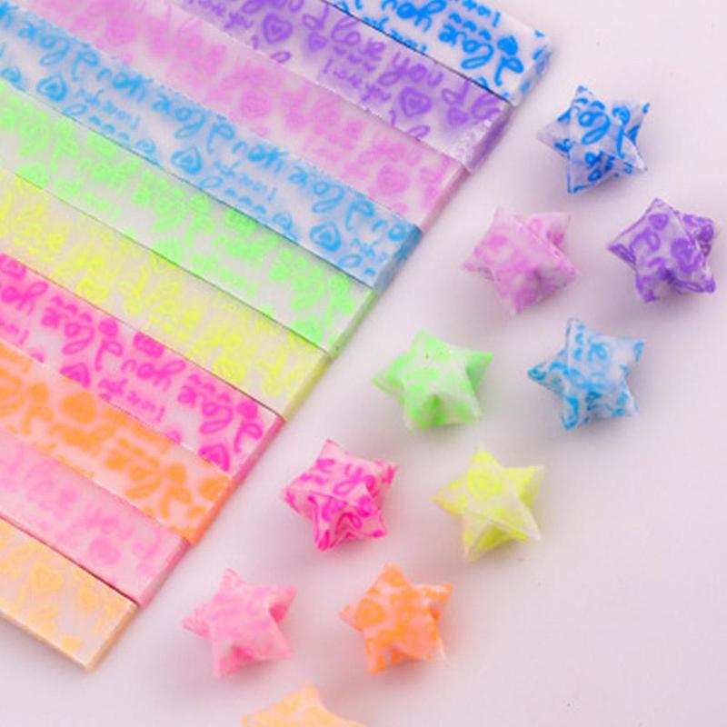 Product Introduction of Dải giấy sao Origami dạ quang, 210 chiếc, 10 màu, Nghệ thuật giấy tự làm may mắn, đầy màu sắc, có sẵn tại Hand, H1X1 18