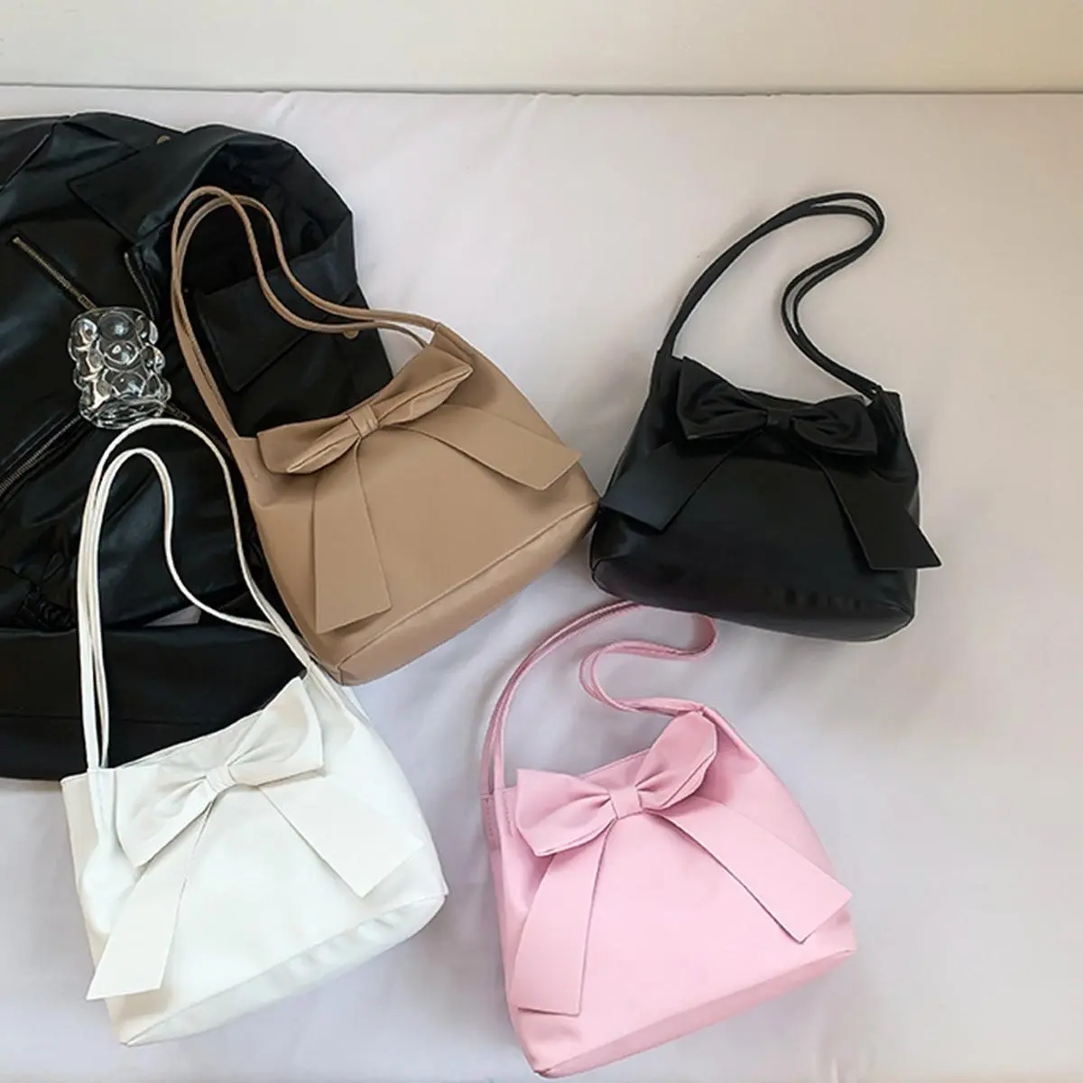 Lovito Women's Casual Bow Shoulder Tote Bag - Ideal for Daily Use#Stylish#Durable#Spacious #Women Tote Bag#Casual Handbag#Bow Design