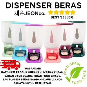 [COD] Dispenser Beras Modern Tempat Wadah Penyimpanan Beras Otomatis 10kg Anti Hama Tidak Lembab Free Cangkir Food Grade Rice