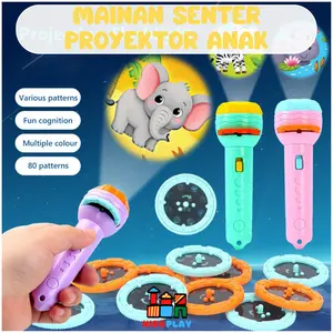 Mainan Senter Proyektor Anak Flashlight Projector Baby Sleeping Story Book Senter Anak