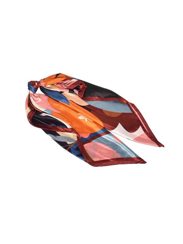 Women's Elegant All Over Floral Print Square Scarf, Fashionable Colorful Bandana For Daily Wear, Versatile Scarf For Women, Girlfriend Gifts 7