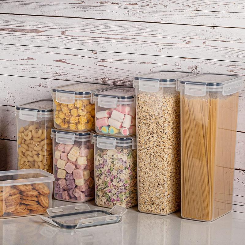 Food Storage Container Set, 3/9/15pcs Clear Food Storage Box with Lid, Airtight Food Storage Container for Kitchen & Pantry Organization 8