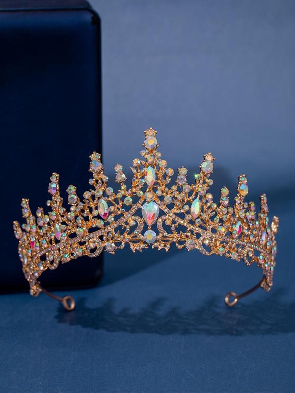 Wedding Crown Design for Women with Artificial Crystal, Rhinestone Princess Tiara for Women, Headband for Wedding Prom Bridal Party Costume 0