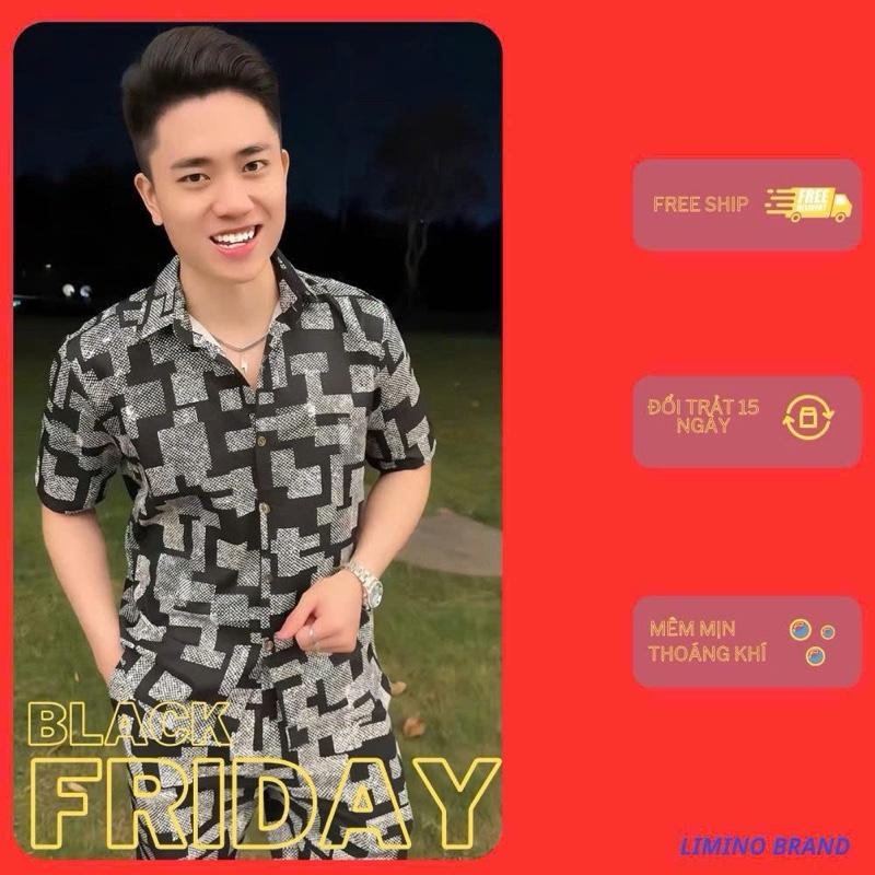 Bộ Lụa Nam Hình Hoạ Tiết Siêu Đẹp Vải Lụa Latin Cao Cấp - Bộ Pijama Nam Mặc Mùa Hè Chất Lụa Cực Mát Áo