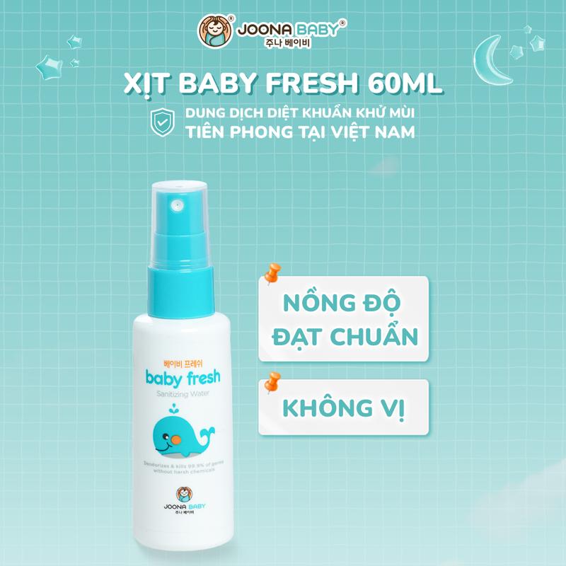 Xịt diệt khuẩn, khử mùi cho đồ chơi, bình sữa, núm ti giả Baby Fresh an toàn cho bé 60ml - JOONA BABY Việt Nam