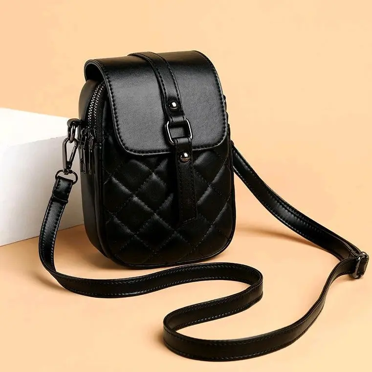 ARRS / Tas Selempang Wanita Tas Selempang Mini Tas bahu Tas Mini Tas Korea Tas Terbaru 2023 Tas Model Jahit  Tas Viral Tas Kekinian Kulit PU Kulit PU Polos Hitam