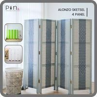Gambar Pembatas / Sekat Ruangan Rotan Sintetis - Alonzo Sketsel 4 Panel - L Grey - D Grey dari Pine Rotan Jogjakarta Kota Yogyakarta 1 Tokopedia