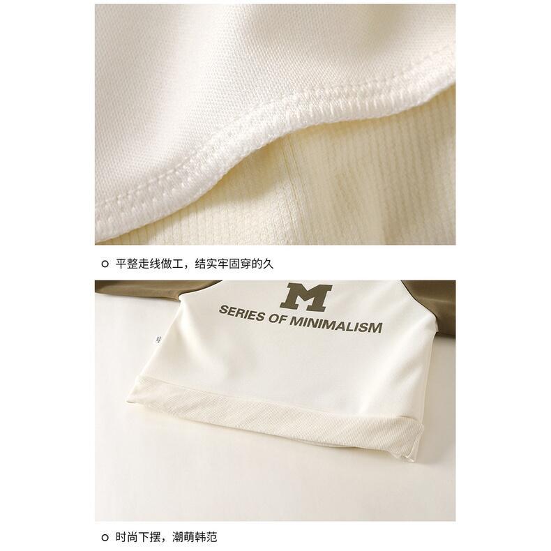 Product Introduction of ZY 70 160cm Ready Stock Children Casual Raglan Shoulder Sweatshirt Fashion Long Sleeved T Shirt Autumn Winter Baby Round Neck Pullover Color Blocking Sw 42