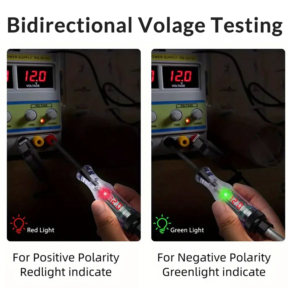 3V-120V Digital Automotive Circuit Tester – LED Voltmeter & Polarity Pen By Octoder