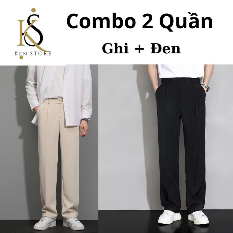   009  Com Bo 2 Quần Tây Nam Ống Rộng Quần Âu Nam Ống Suông Phong Cách Hàn Quốc Cao Cấp Dễ Phối Đồ Hottren 2022 Menswear Pants 