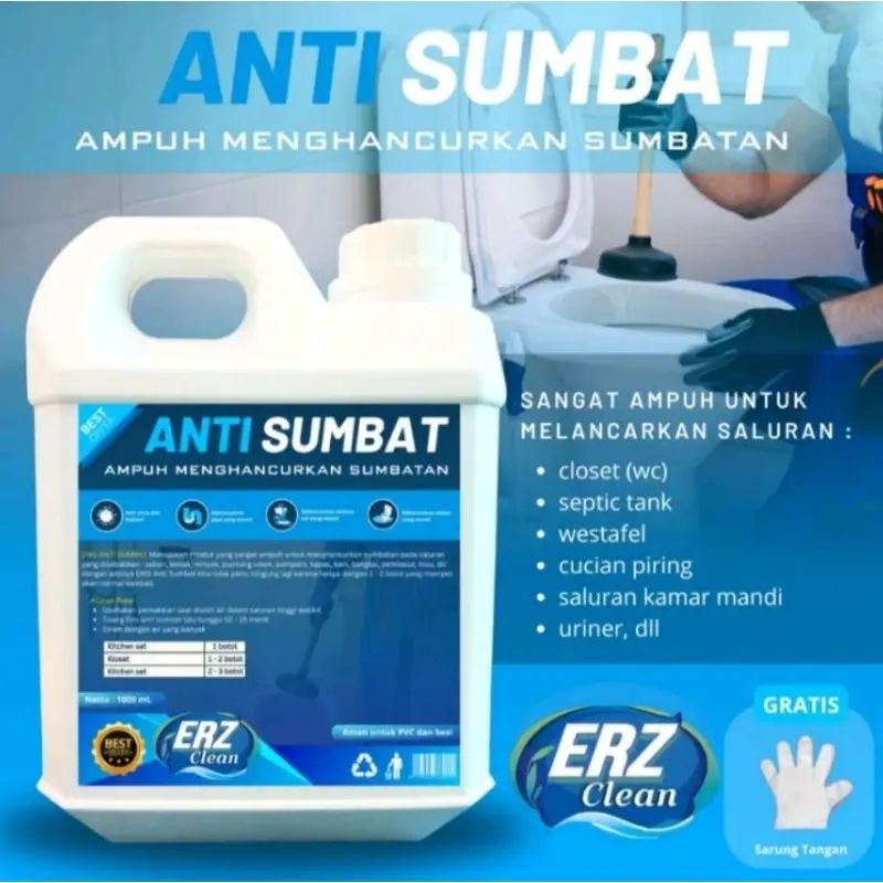 DNS anti sumbat saluran air pipa mampet WC wastafel tempat cuci piring ukuran 1liter 3