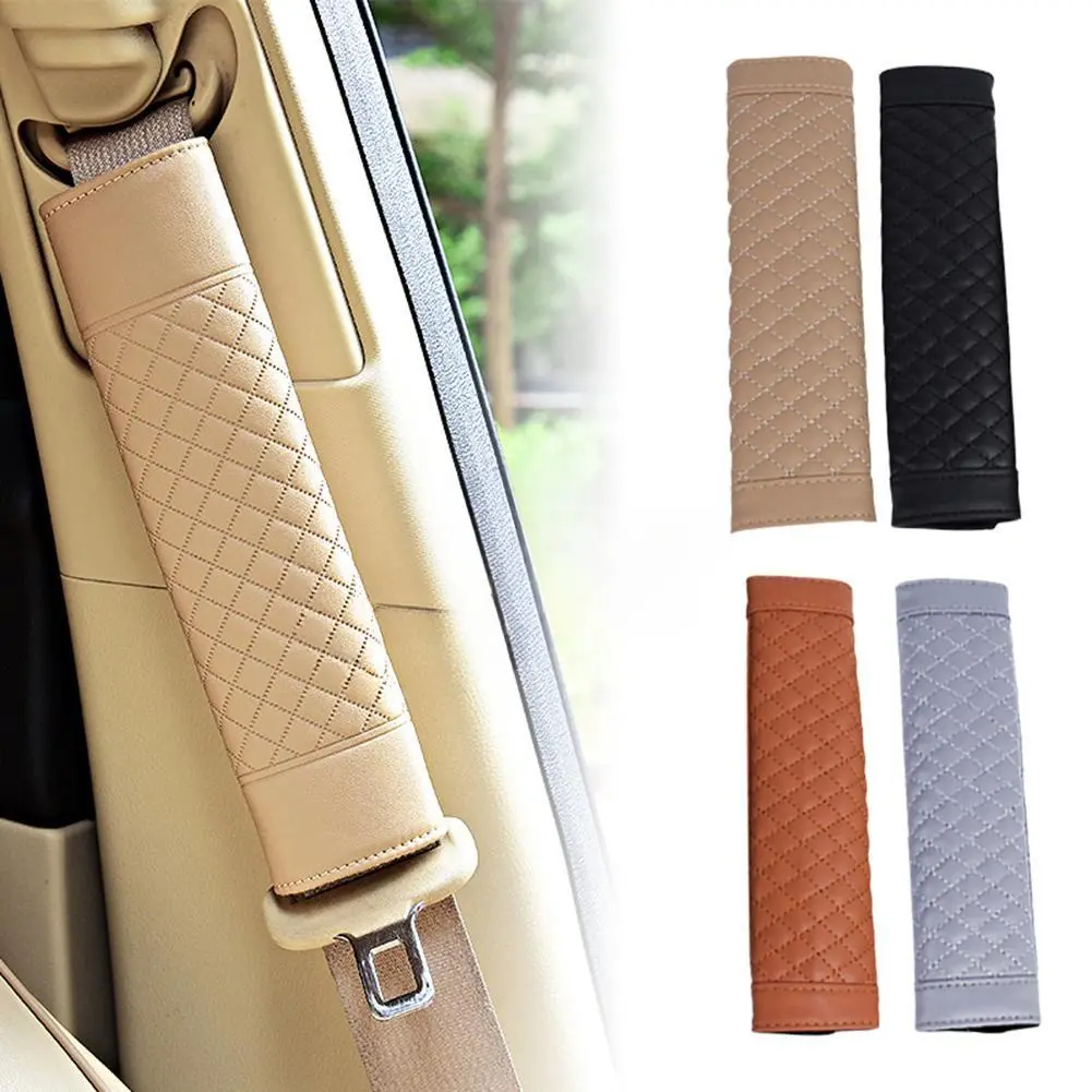 2pcs Car Safety Seat Belt Covers PU Leather Shoulder Protection Pad Padding Car Protection Shoulder Belt Shoulder accessories