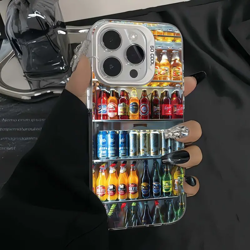 Ốp Điện Thoại Bia Tủ Lạnh, Thích Hợp Cho Iphone 15, 14, 13, 12, 11, Pro Max, Plus, XR, X, Ốp Bảo Vệ Chống Sốc 3