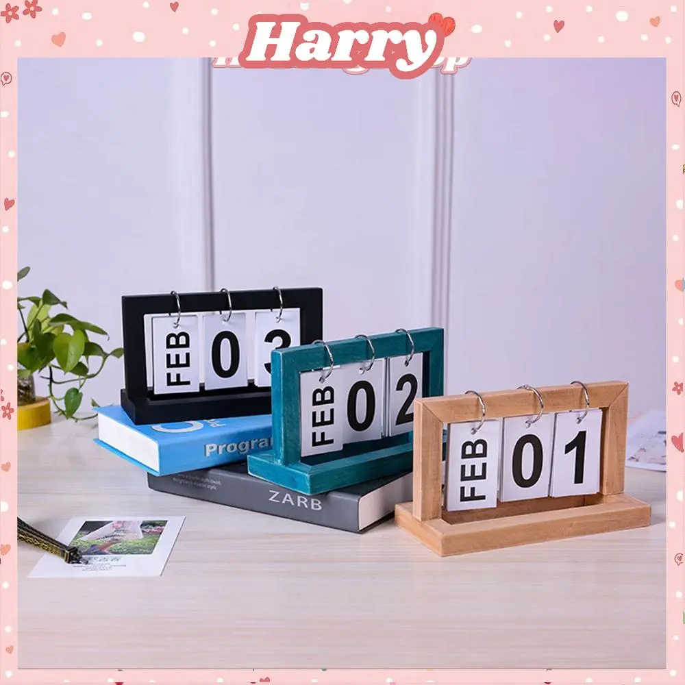 (Local Shipment) (25 Q3 New) Simple Creative Wooden Calendar Desktop ...